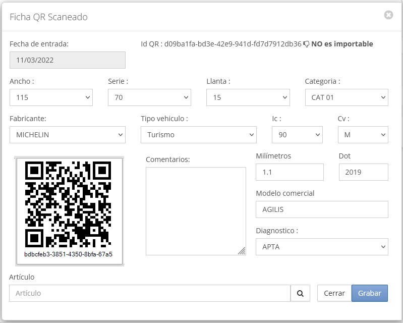 Software para la gestión de los neumáticos usados Norma UNE 69051